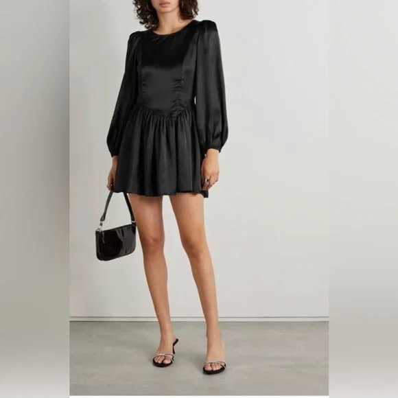 LoveShackFancy Garcia Mini Dress in Black - Picture 4 of 5